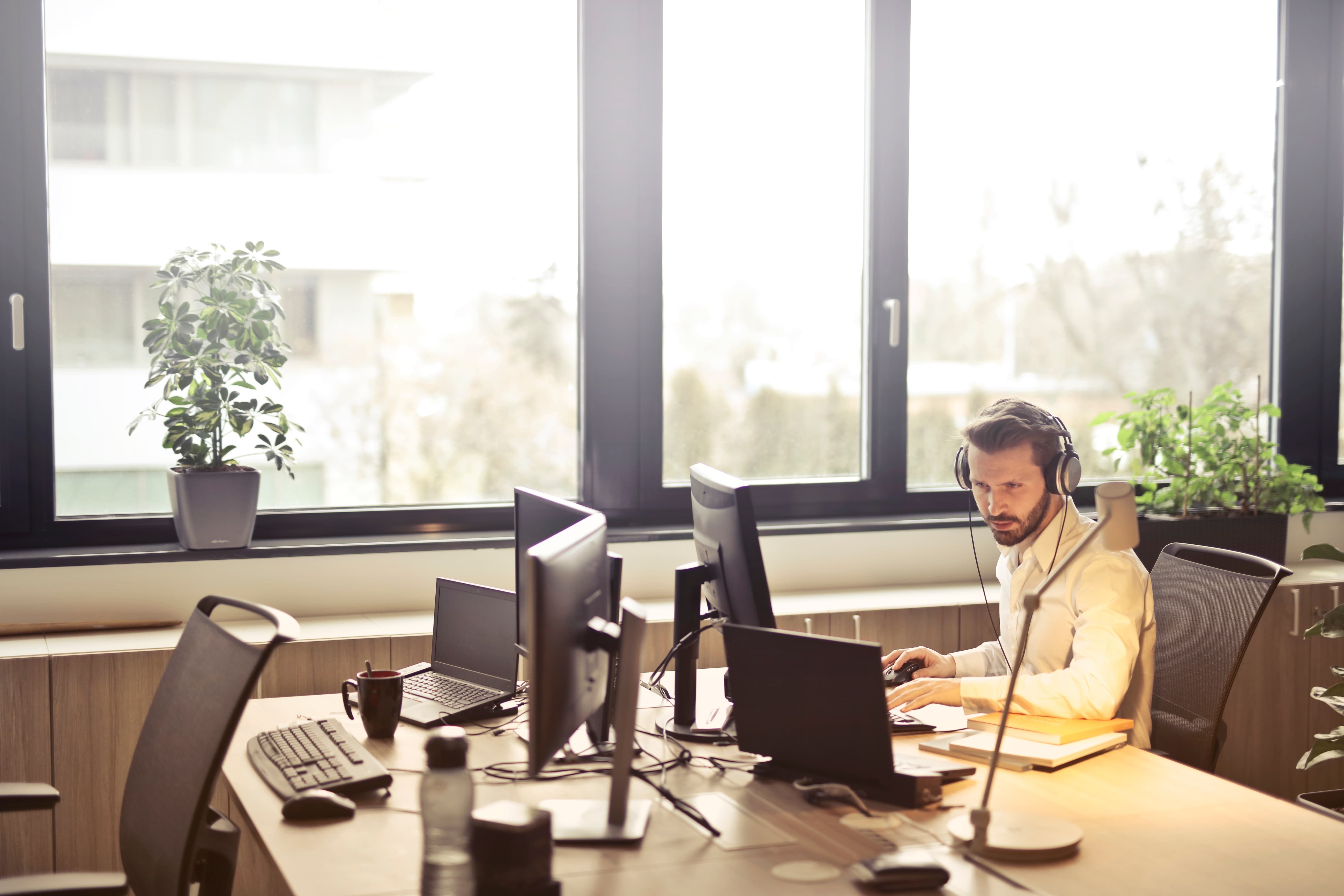 Man on a video call