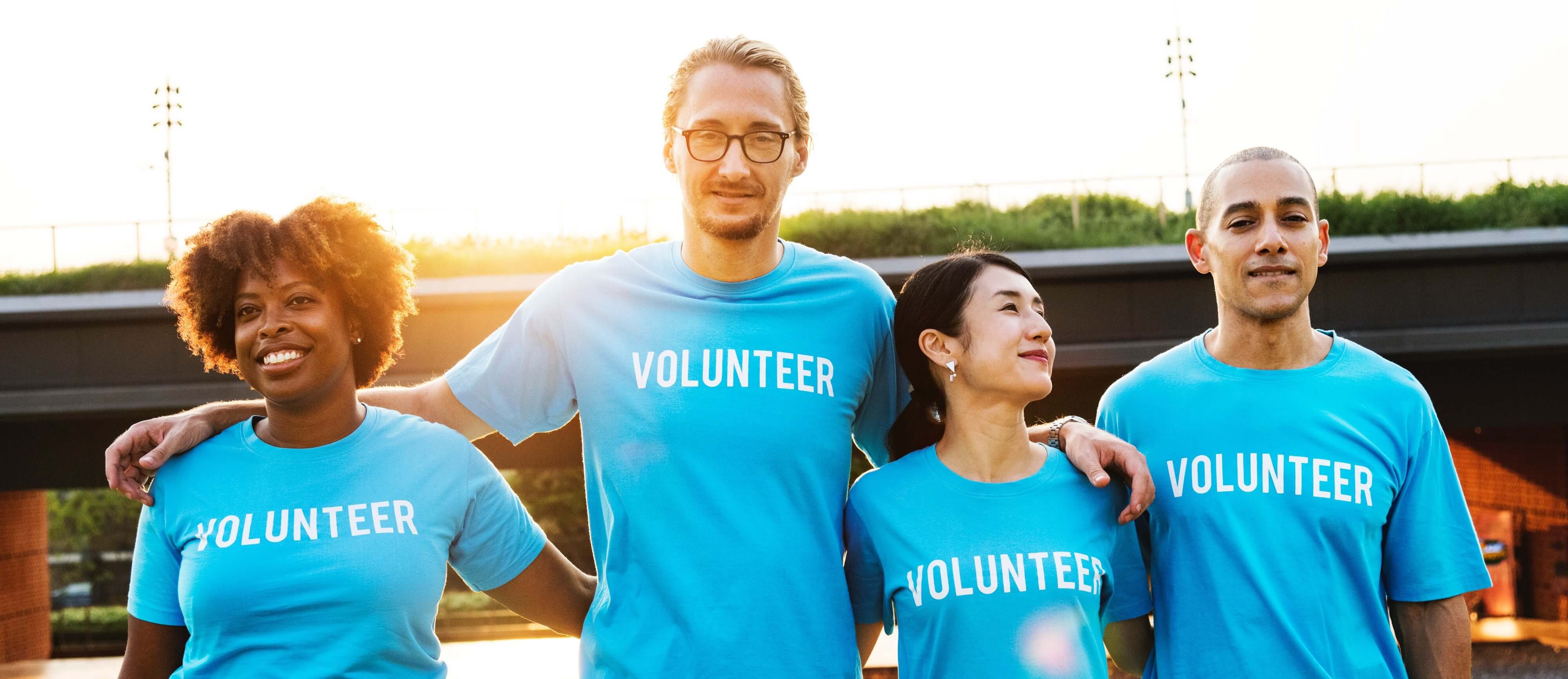 people volunteering at a school