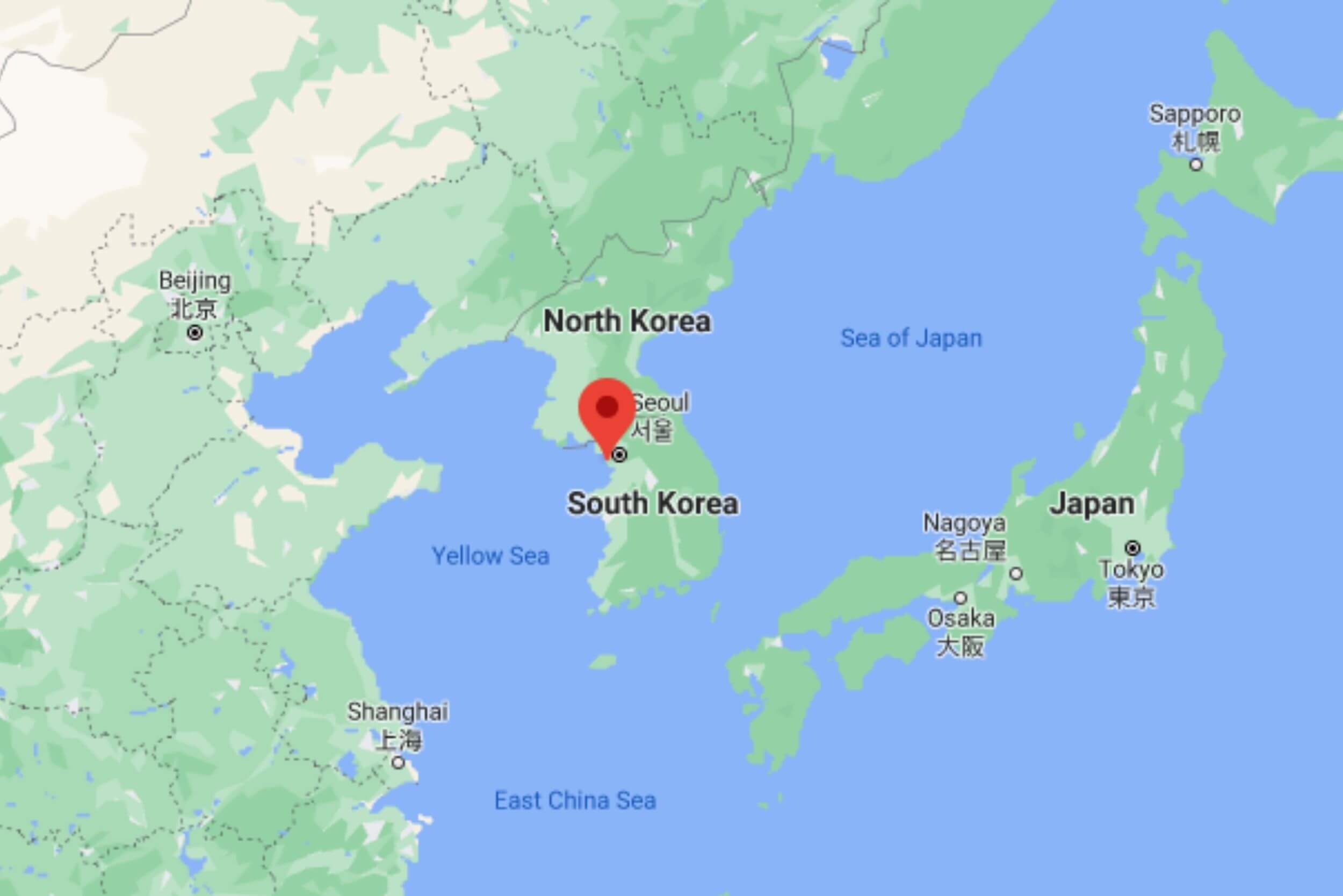 Incheon on map of South Korea